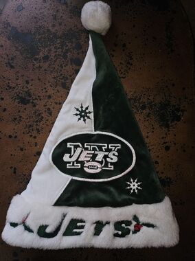 New York Jets Holiday Santa Hat - Green & White